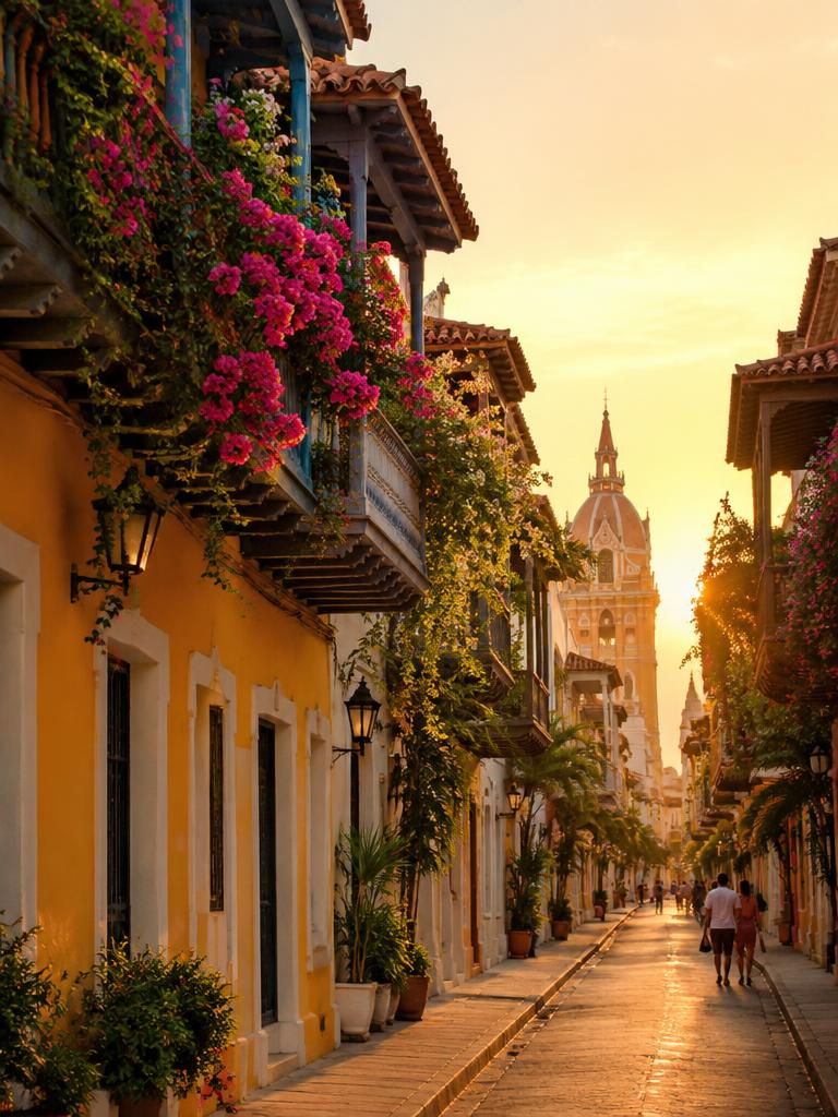 Cartagena old town at golden hour